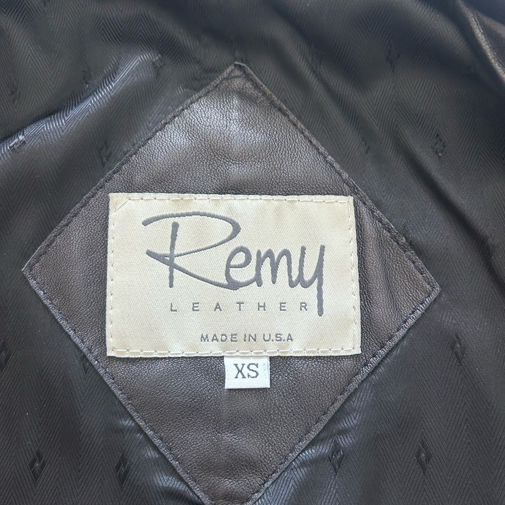Remy Leather USA Made Fitted Blazer Cut Genuine Leather Jacket Black XS - Picture 2 of 9